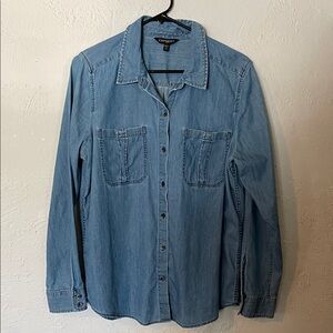 Express Light Blue Denim Button-Down Shirt